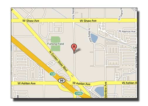 Map to Quick Signs, Fresno California